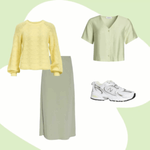 Frühlingslook in Grün und Gelb